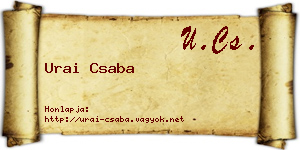 Urai Csaba névjegykártya