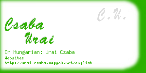 csaba urai business card